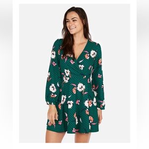 Express Floral Elastic Waist Fit and Flare Dress (M)